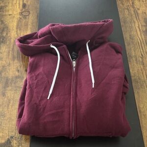 Quick flip Burgundy Zip-Up Hoodie